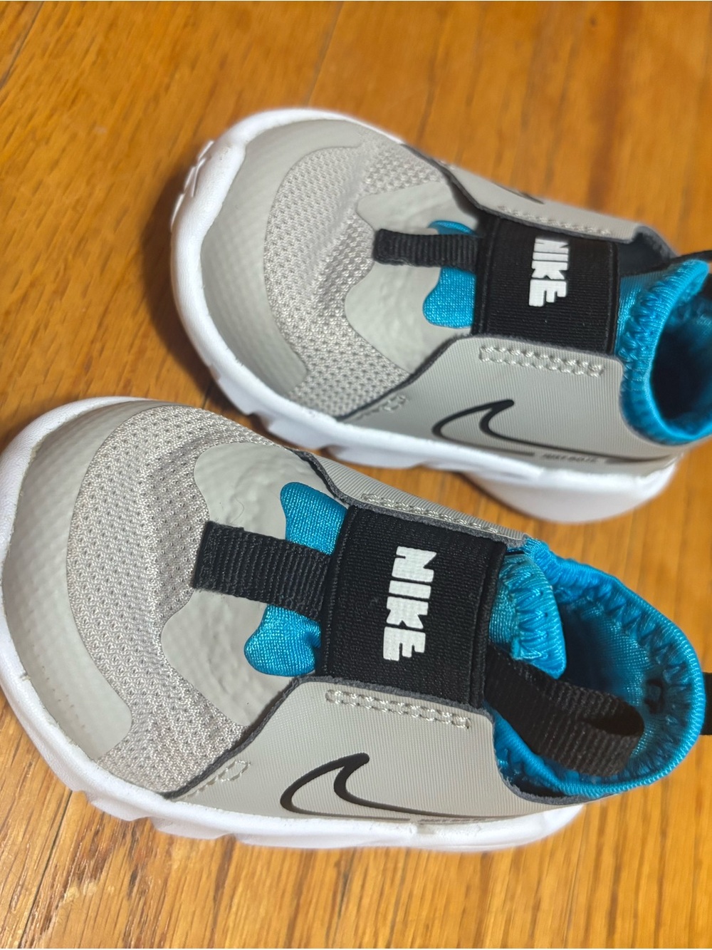 Nike Kids Grey, Black & Blue Slip-On Sneakers - Picture 2 of 3